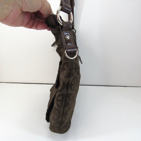 Giani Bernini Signature Logo Crossbody Two-Tone Brown with 7 Pockets - Picture 3 of 10